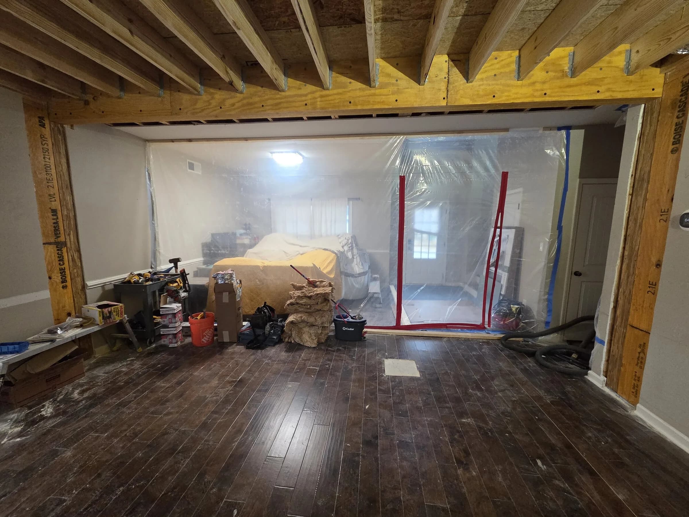 Basement framing in progress before finish work in Newnan, GA